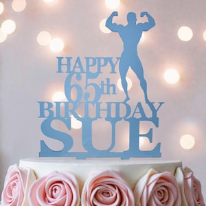 Bodybuilder Birthday Cake Topper: Gym Fitness Theme