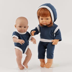 Miniland doll clothes. Minikane navy sport set. Paola Reina doll clothes. Minikane outfit for 13-15 inch 34-38 cm doll