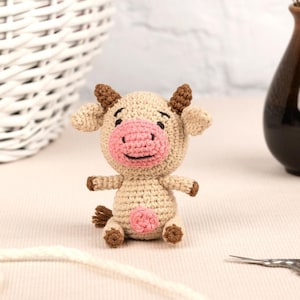 Crochet Cow Plushie, Stuffed Cow Plush Toy, Gift for Kids