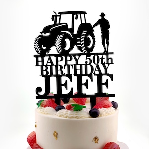 Tractor Birthday Cake Topper: Rustic Farm Ranch Party Decor