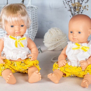 Miniland doll clothes. Top and pants for 13-15 inches dolls. Minikane clothes. Outfit for Miniland doll. Paola Reina doll clothing