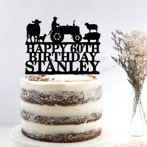 Farmer Birthday Cake Topper: Tractor Ranch Party Decor