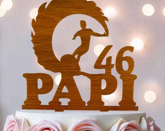Surfer Cake Topper: Custom Acrylic Surf Theme Party Decoration