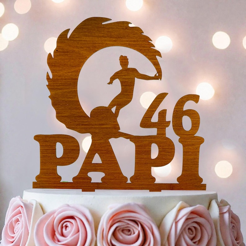 Surfer Cake Topper: Custom Acrylic Surf Theme Party Decoration - Etsy