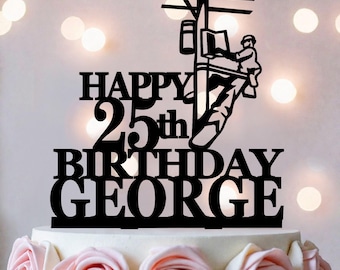 Electrician Cake Topper: Lineman Party Decor