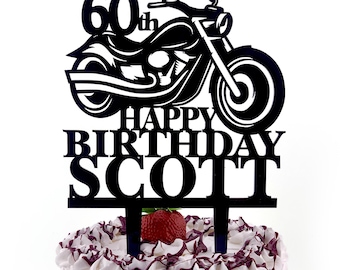 Motorcycle Cake Topper, Motorcycle Birthday Cake Decoration, Motor Bike Party Decor, Motorcycle Topper for Dad, For Him Custom Cake Topper