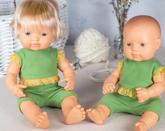 Handmade Doll Clothes: Top and Pants for 13-15 inch Minikane, Miniland, Paola Reina Dolls
