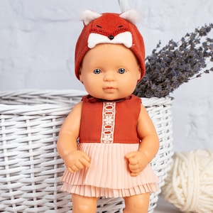 Minikane doll clothes, Paola Reina Gordi 34 cm outfit, Miniland doll clothes 13 inch - 3 piece squirrel costume