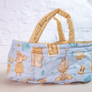 Lit de bébé pour poupée Minikane de 13 à 15 pouces, panier de transport de poupée, lit de poupée, panier de poupée en coton, porte-poupée