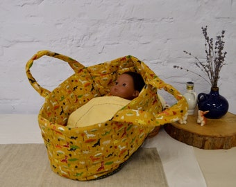 Dolls carry cot. Dolls carry basket. Doll cot. Doll carry bed. Doll carrier, fits Minikane doll 34-38 cm