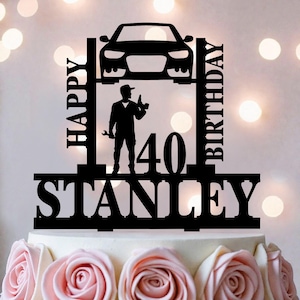Mechanic Cake Topper: Custom Auto Theme Party Decor