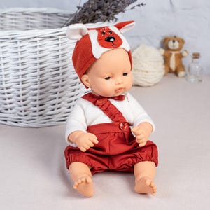 Minikane doll clothes, Paola Reina Gordi 34 cm outfit, Miniland doll clothes 13 inch - dog hat, pants, and sweater