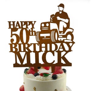 Lawn Mower Cake Topper, Custom Lawn Mower Freak Birthday, Custom Bobblehead Cake Topper, Personalized Birthday Cake Topper, Gardener Topper