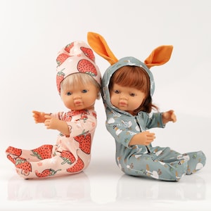 Ducks Miniland baby doll clothes - jumpsuit with ears, outfit for Paola Reina Minikane 13 inch 34 cm