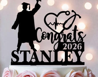 Medical Graduation Cake Topper: Doctor MD Graduate Party Decor