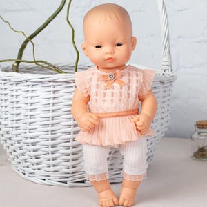 Minikane doll clothes, Paola Reina Gordi 34 cm outfit, Miniland doll clothes for 13 inch doll - dress and pants