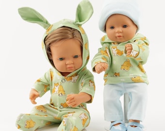Minikane Doll Clothes Set: Handmade Cotton Outfit for 13-15 Inch Dolls
