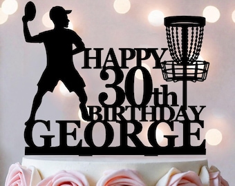 Custom Disc Golf Birthday Cake Topper: Personalized Name, Acrylic or Wood