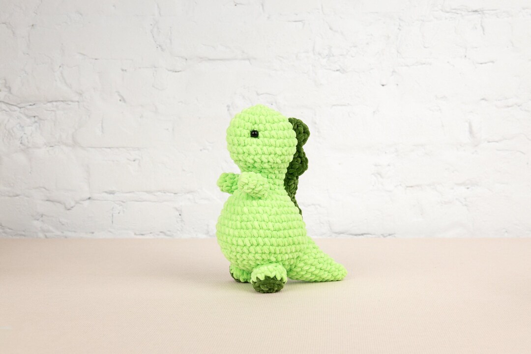 Light Green Crochet Dinosaur Amigurumi: Handmade Saurolophus Plushie - Etsy