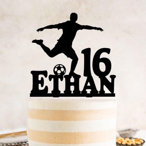Football Birthday Cake Topper, Soccer Cake Topper, Football party, Soccer Cake Topper, Male Footballer Cake Decoration, Sports Cake Theme