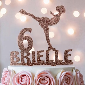 Ice Skating Birthday Cake Topper: Acrylic Figure Skater Party Decor