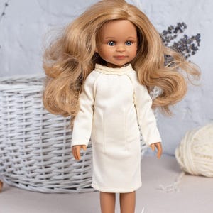Paola Reina doll clothes. White elegant dress for 32 cm Paola Reina Las Amigas doll. Paola Reina doll clothing. 12 inch doll clothes