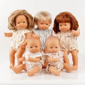 Minikane doll clothes. Miniland doll outfit - muslin romper with cute print. Paola Reina doll clothes. 34 cm 13 inch