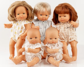 Muslin Doll Romper: Fits Minikane, Miniland & Paola Reina 13-15" Dolls