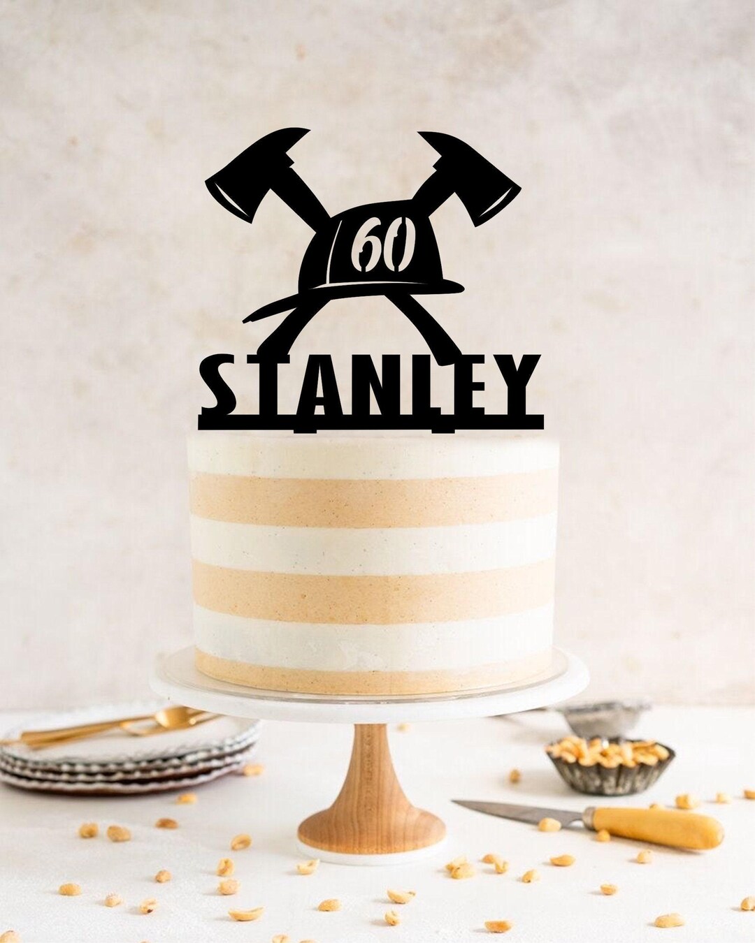 Fire Fighter Topper Firefighter Cake Topper, Birthday Cake Topper, Fire Fighter Birthday ...