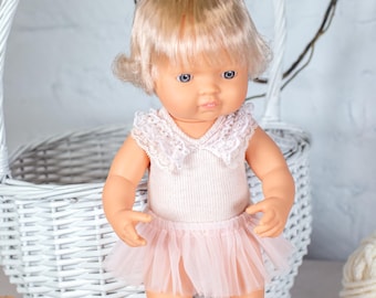 Handmade Bodysuit Tutu Outfit: Fits Miniland, Minikane, Paola Reina 13-15" Dolls