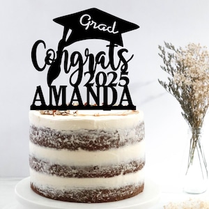 Custom Graduation Cake Topper, Graduation Party Cake Topper, Congrats Name Cake Topper, 2025 Congrats Grad Cake Toppers, Custom Name Topper