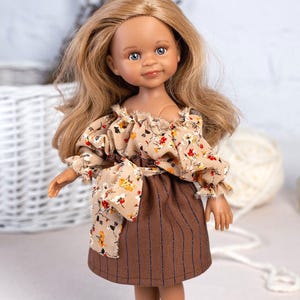 Paola Reina doll clothes. Blouse and skirt for 32 cm Paola Reina Las Amigas doll. Paola Reina doll clothing. 12 inch doll clothes