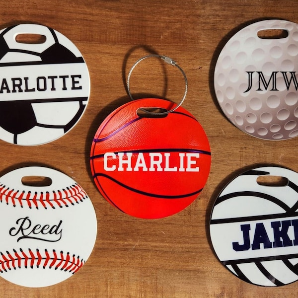 Custom Bag Tag for Sports - Personalize Your Gear | Baseball Tag | Basketball Tag | Softball Tag | Golf Tag | Volleyball Tag | Soccer Tag