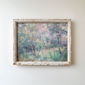 Colorful Spring Forest Print | Impressionist Art | Monet Style Painting | Digital Download | Printable Painting | Floral Watercolor Print