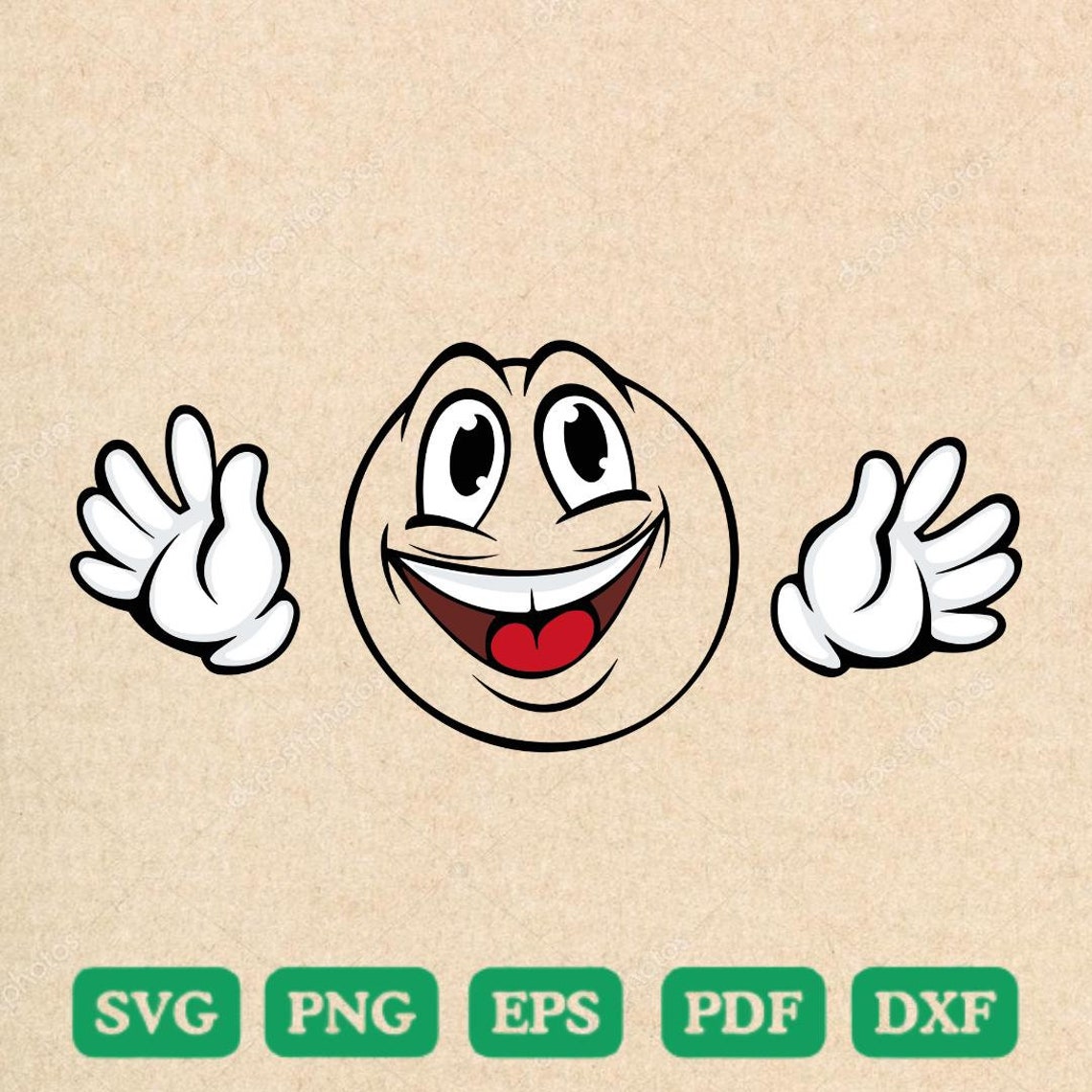 Cartoon Drippy Smiley Face Svg, Happy Emoji Clipart (digital Download ...