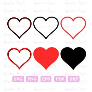 Hearts Svg Bundle, Love Svg, Heart Clipart, Heart Outline Svg, Heart Cut Files,  Hearts Svg, Solid Heart Svg, Png, Dxf, Eps, Pdf