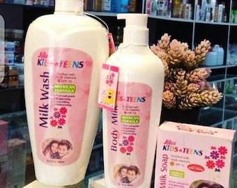 lillies Kids and Teens Body Milk + Milk Soap + Shower Gel