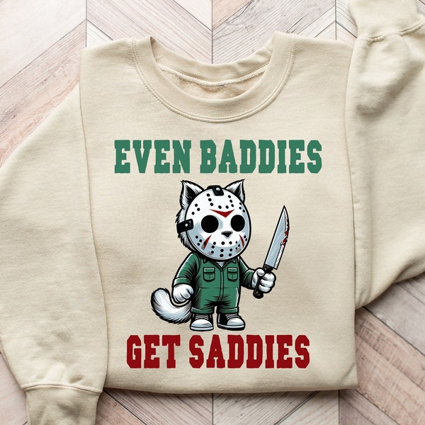 Even Baddies Get Saddies Shirts, Weirdcore Shirt, Mental Health Shirt, Anxiety Depression Shirt, Sarcastic Cat Shirts,  Funny Womens Shirt