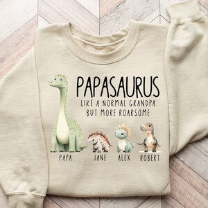 Dinosaur Dad Shirts, Papasaurus Shirt, Custom Kids Name T-Shirt, Papasaurus Definition Shirt,Father&#39;s Day Gift,T-Rex Dad Shirt,Grandpa Shirt