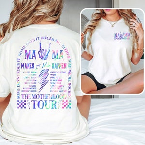 Mama Rock Tour Sweatshirt, Motherhood World Tour Sweater, Music Lover Mom T-Shirt, Funny Mother&#39;s Day Shirt, Rocker Mom Gift, Mom Life Shirt