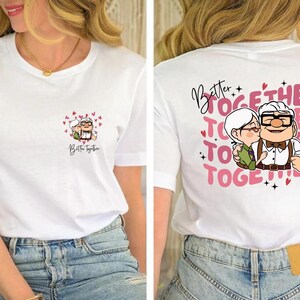 Carl en Ellie Valentijn shirt, retro Valentijn shirt, trouwdag shirt, Better Together shirt, paar minnaar shirts,