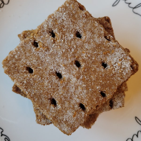 8 ounces of gluten free small-batch homemade wholesome graham crackers