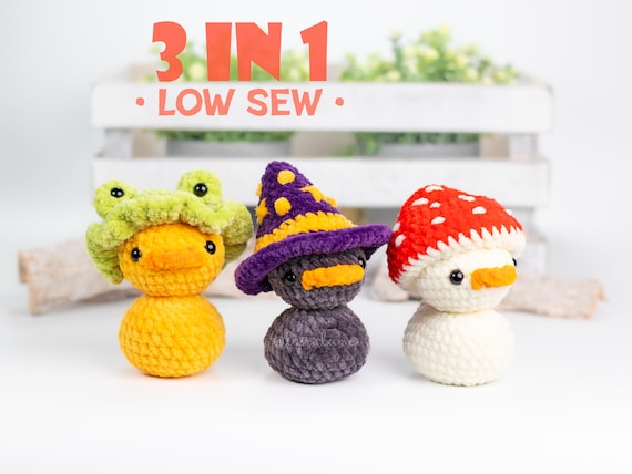 Rubber Ducky Low-Sew Amigurumi Crochet Pattern • US terms PDF