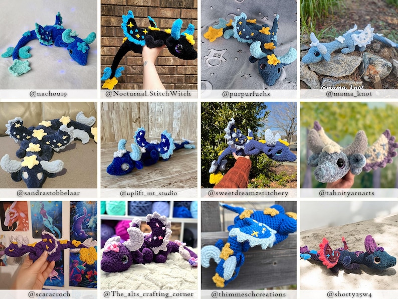 Noctis the Celestial Dragon Amigurumi Crochet Pattern US Terms PDF image 10
