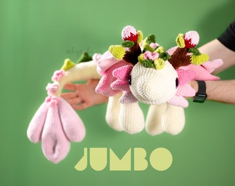 Jumbo Spring Dragon Amigurumi Crochet Pattern • US terms PDF