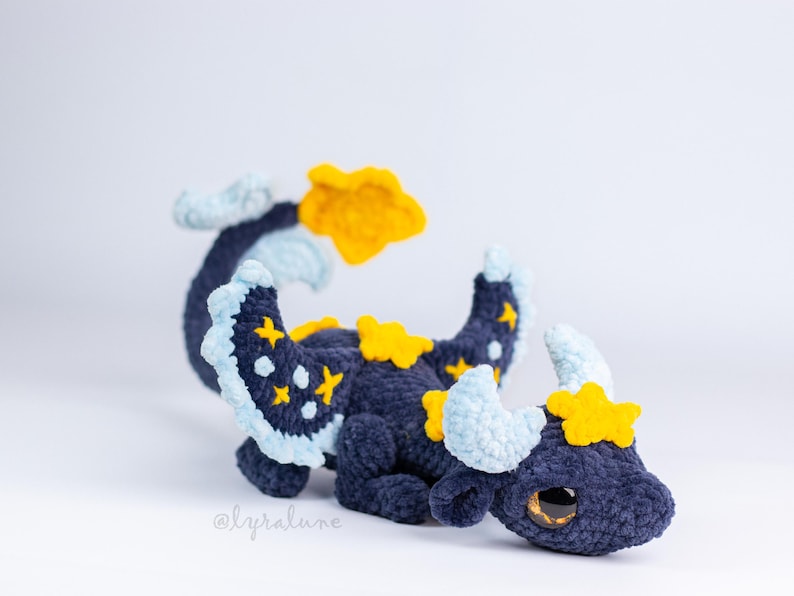 Noctis the Celestial Dragon Amigurumi Crochet Pattern US Terms PDF image 1