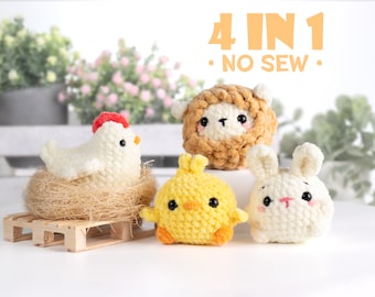 Farm Critters II No-Sew Amigurumi Crochet 4 Patterns Bundle US Terms PDF