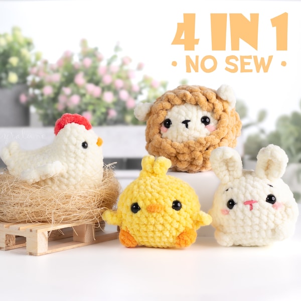 Farm Critters II Bundle No Sew Amigurumi Crochet Pattern • US terms PDF