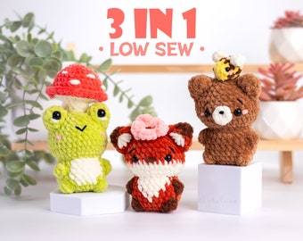 Forest Critters II laaggestikte amigurumi-bundel met 3 patronen Amerikaanse voorwaarden pdf
