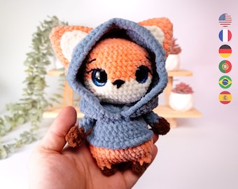 Fox Crochet Pattern: Fox in Hoodie Amigurumi Pattern • US terms PDF